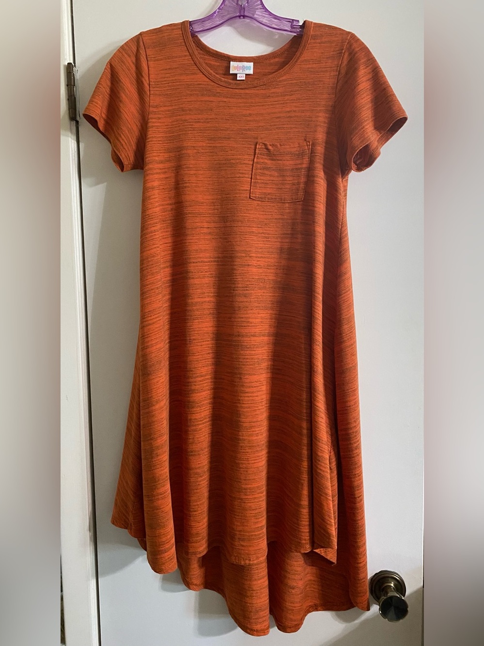 LuLaRoe Rust Orange Short Sleeve Pocket Dress